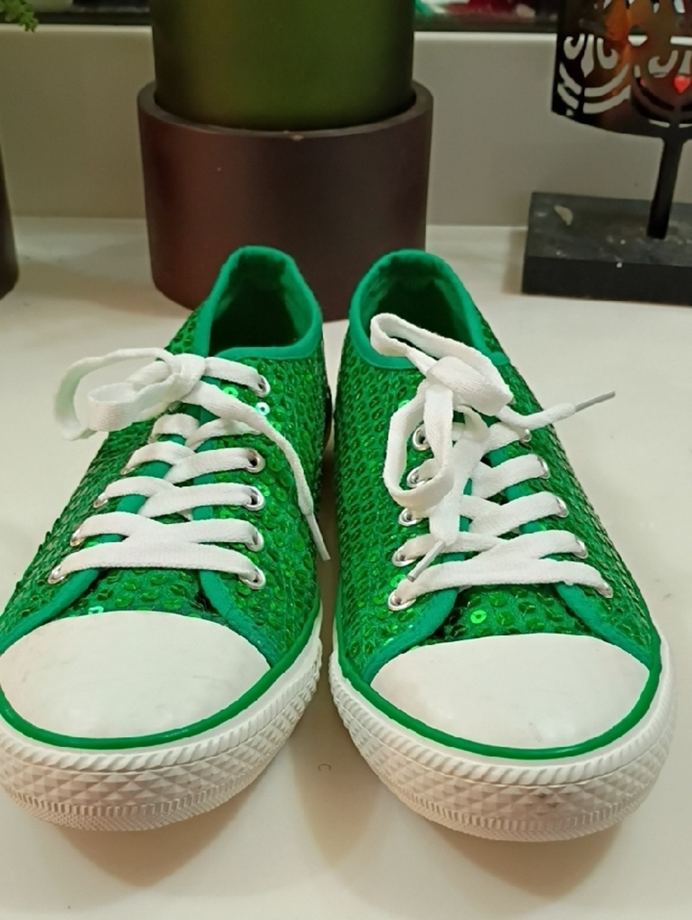 Converse Green Sequin Low-Top Sneakers - Picture 10 of 10
